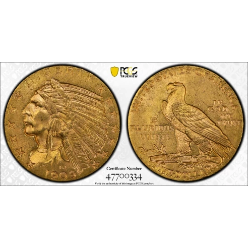 1909 5 Indian PCGS MS63 CAC CAC (2)