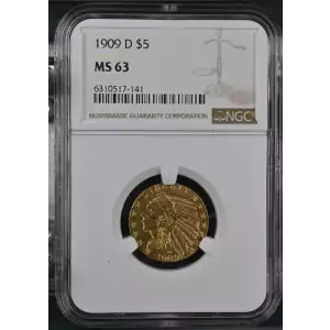 1909-D $5 Ind NGC MS63 CAC CAC (2)