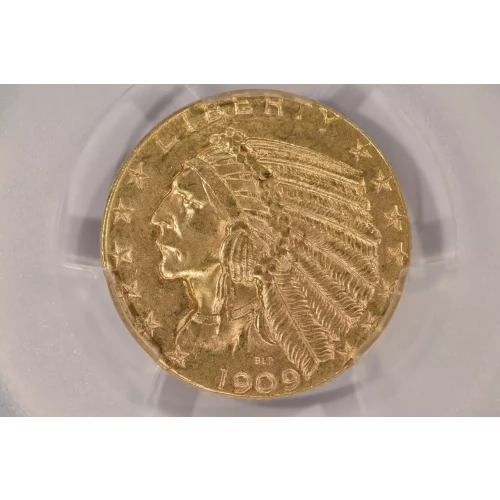 1909-D $5 Ind PCGS MS64 CAC CAC