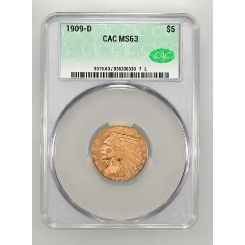 1909D 5 Indian CACG MS63 (2)