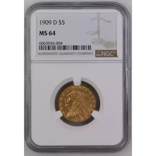1909D 5 Indian NGC MS64 CAC CAC (2)