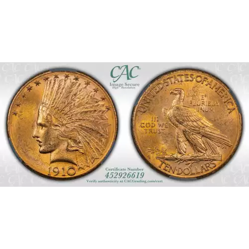 1910D 10 Indian CACG MS64 (4)