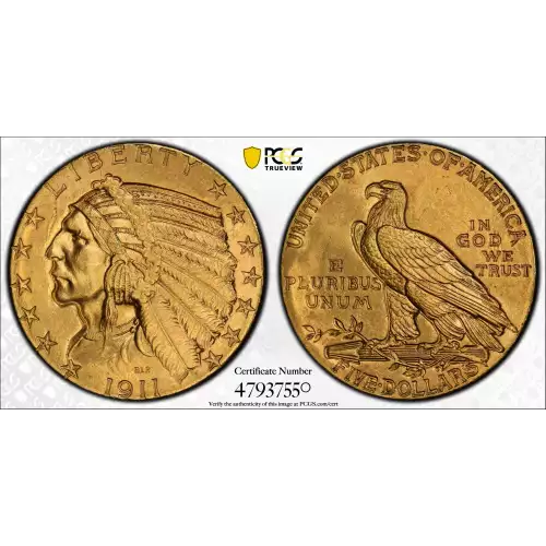 1911 $5 Indian PCGS MS64 (2)