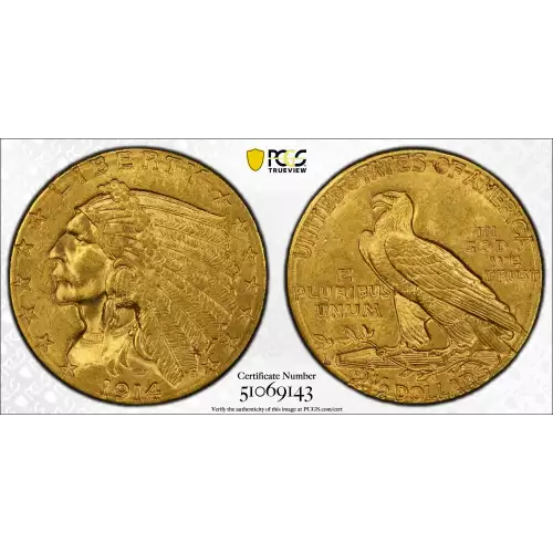 1914-D $2.5 Ind MS63 (2)