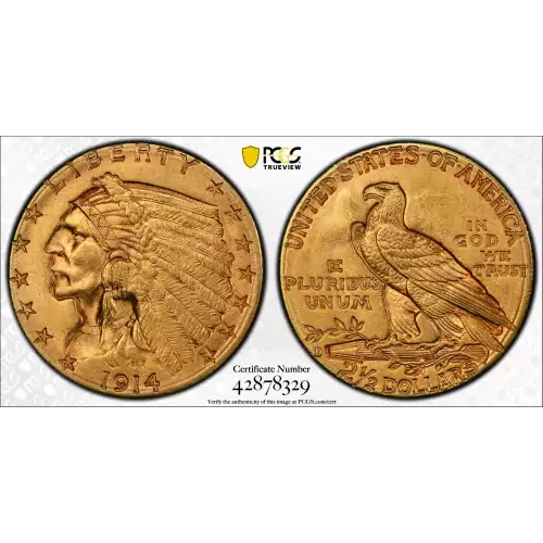 1914-D $2.5 Ind PCGS MS62 (2)