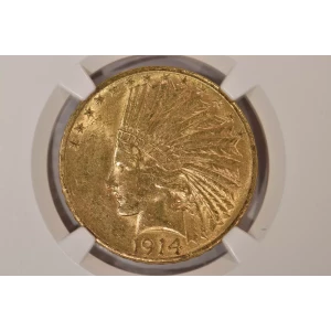 1914S 10 Indian NGC MS61 (3)