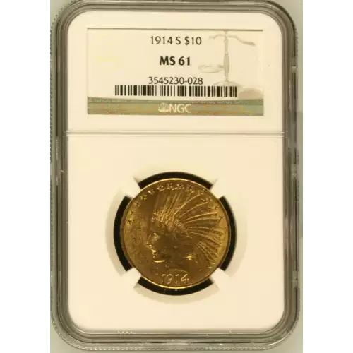 1914S 10 Indian NGC MS61 (2)