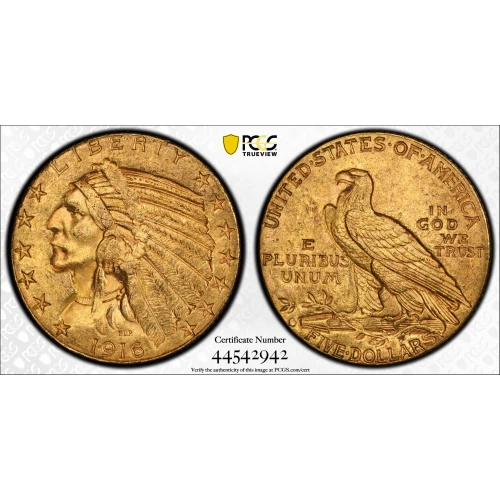 1916-S 5 Ind PCGS MS61 (2)