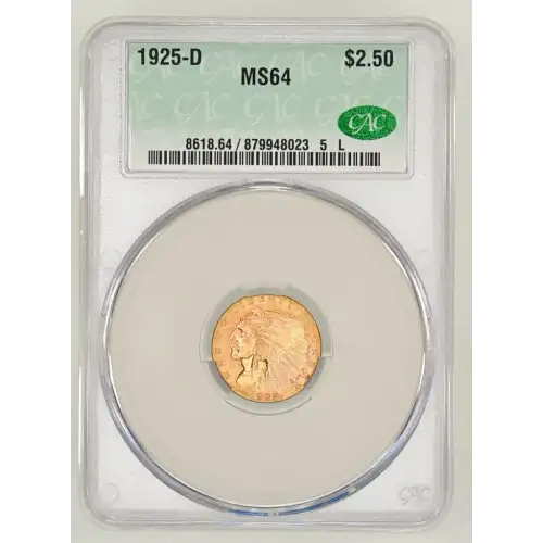 1925-D 2.5 Indian CACG MS64 (2)