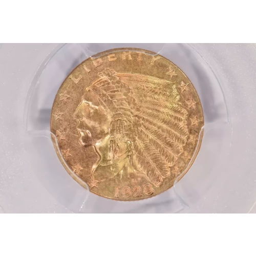 1928 $2.5 Ind PCGS MS62 CAC CAC