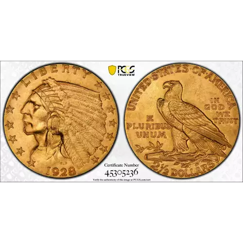 1928 $2.5 Ind PCGS MS64 CAC CAC (2)