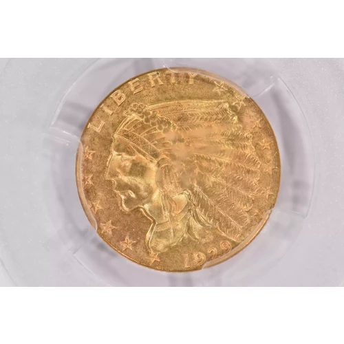 1929 $2.5 Ind PCGS MS63 CAC CAC