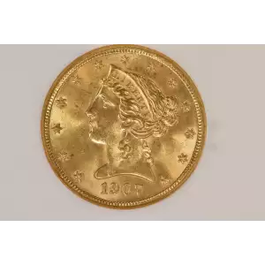 1907 5 Lib NGC MS65CAC CAC