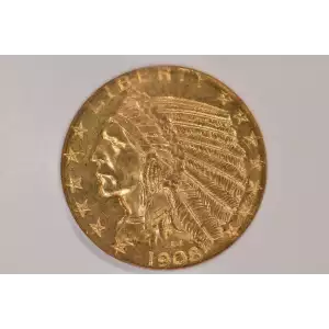 1908 5 Indian NGC MS63