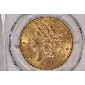 1894 20 Liberty PCGS MS63